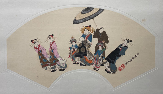 Japanese antique Ukiyoe, woodcut print, 1906, Japanese antique woodblock print, Utagawa Kunisada, from Ukiyoe-ha-gashu.