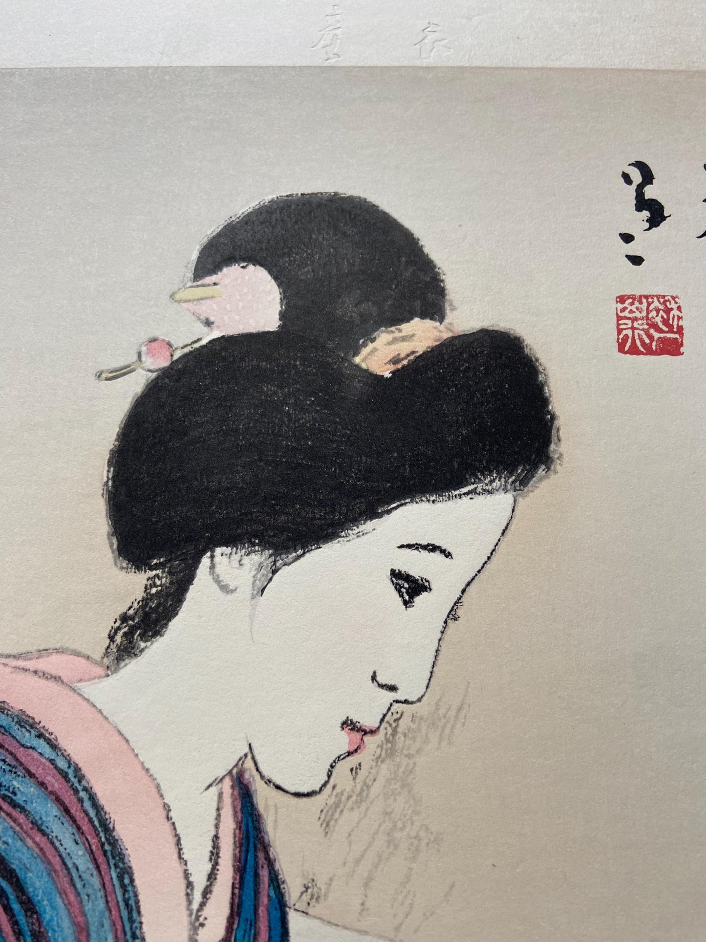 Japanese Ukiyoe, Shin-Hanga, Woodblock print, Takehisa Yumeji, "Babies Clothes"