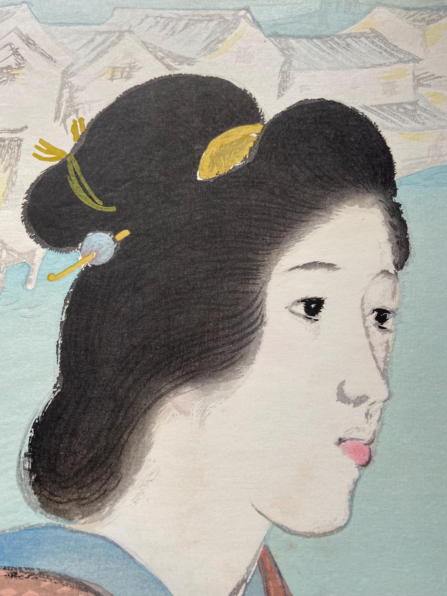 Japanese Ukiyoe, Shin-Hanga, Woodblock print, Takehisa Yumeji, "三味線堀"