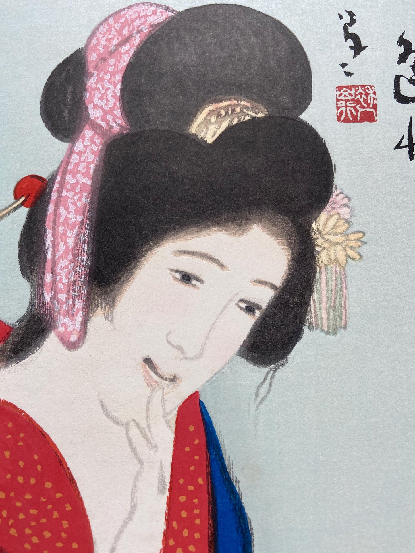 Japanese Ukiyoe, Shin-Hanga, Woodblock print, Takehisa Yumeji, "逢状"