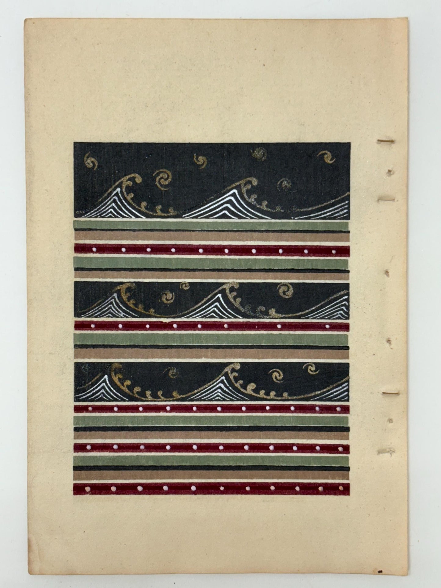 Japanese Antique Original Woodcut Print, Japanese design, Around 1900, Shin-Bijutsukai 9, Antique Japanese print, Kimono Design.