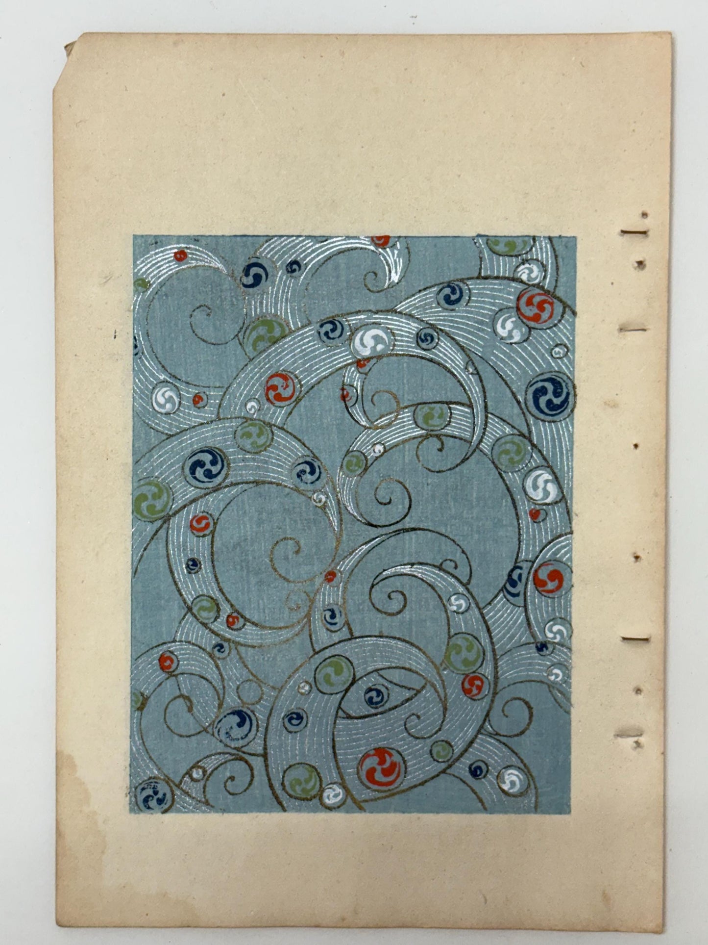 Japanese Antique Original Woodcut Print, Japanese design, Around 1900, Shin-Bijutsukai 9, Antique Japanese print, Kimono Design.