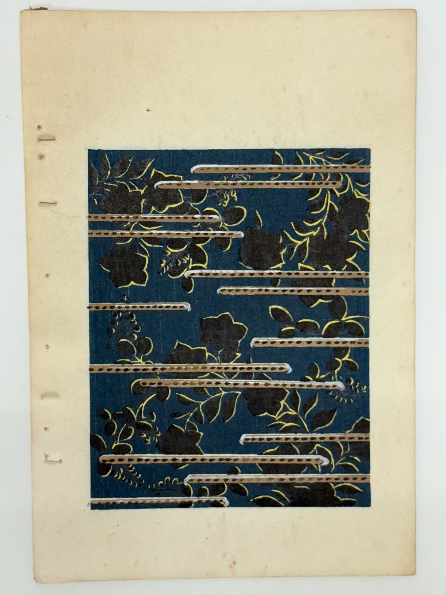 Japanese Antique Original Woodcut Print, Japanese design, Around 1900, Shin-Bijutsukai 9, Antique Japanese print, Kimono Design.