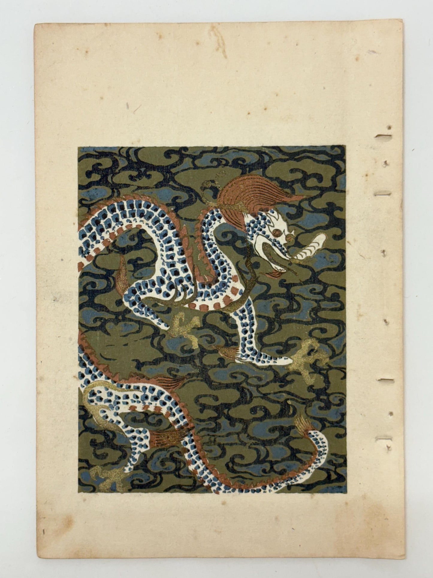 Japanese Antique Original Woodcut Print, Japanese design, Around 1900, Shin-Bijutsukai 10, Antique Japanese print, Kimono Design.