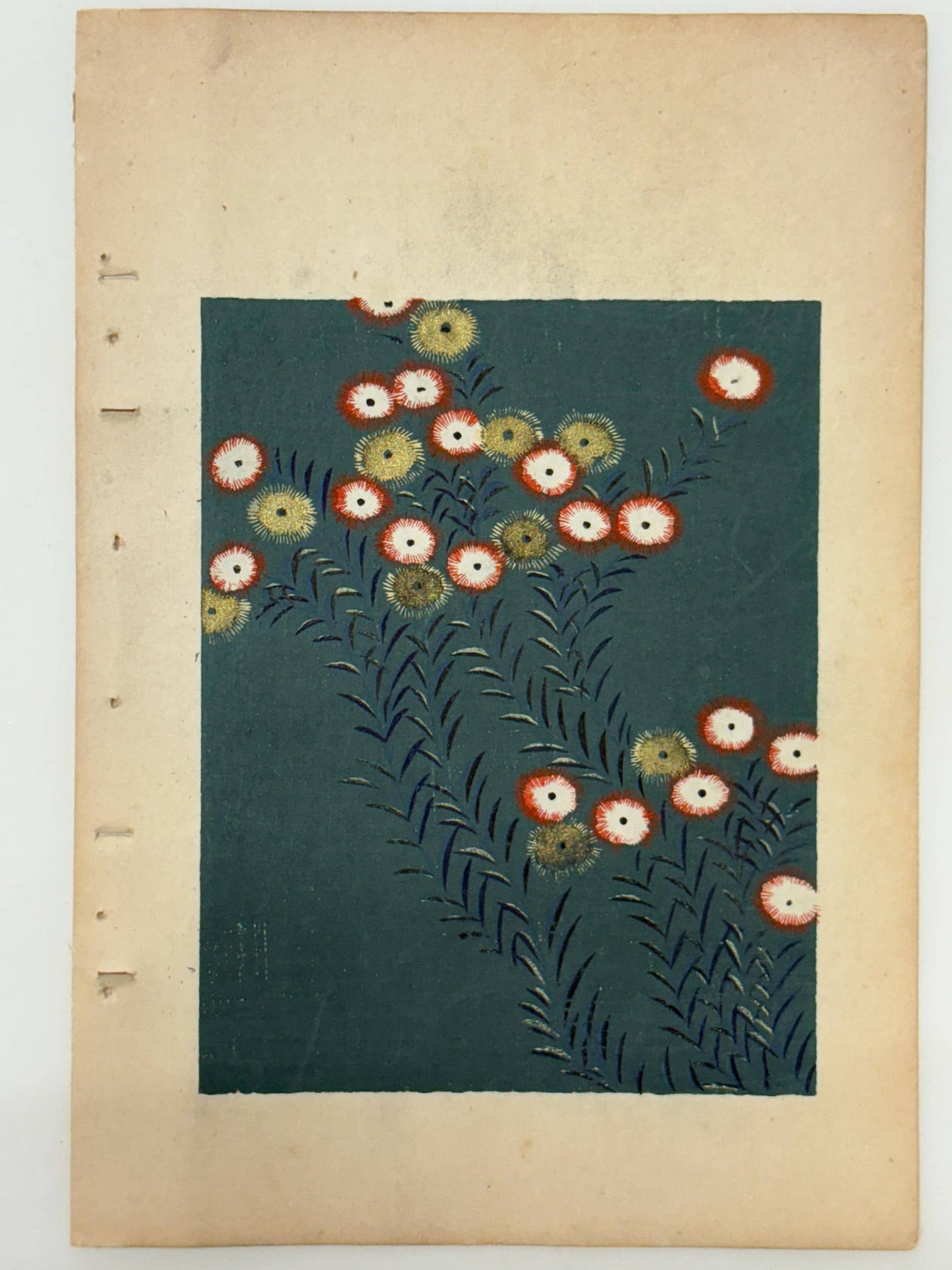 Japanese Antique Original Woodcut Print, Japanese design, Around 1900, Shin-Bijutsukai 10, Antique Japanese print, Kimono Design.