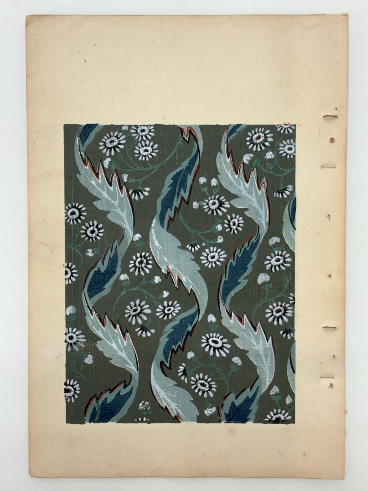 Japanese Antique Original Woodcut Print, Japanese design, Around 1900, Shin-Bijutsukai 10, Antique Japanese print, Kimono Design.