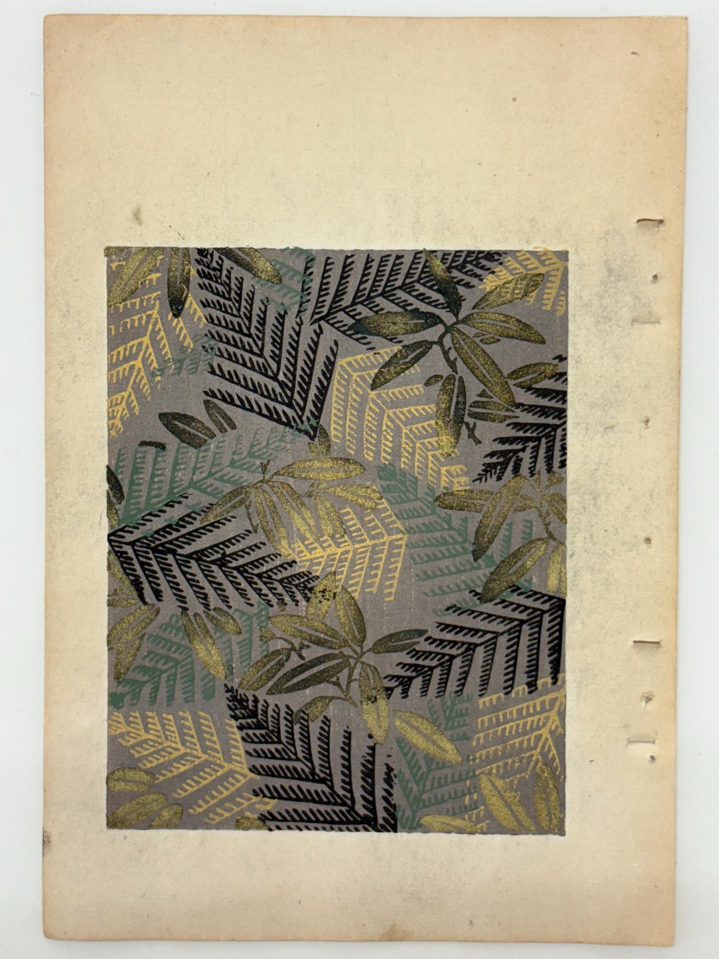 Japanese Antique Original Woodcut Print, Japanese design, Around 1900, Shin-Bijutsukai 10, Antique Japanese print, Kimono Design.