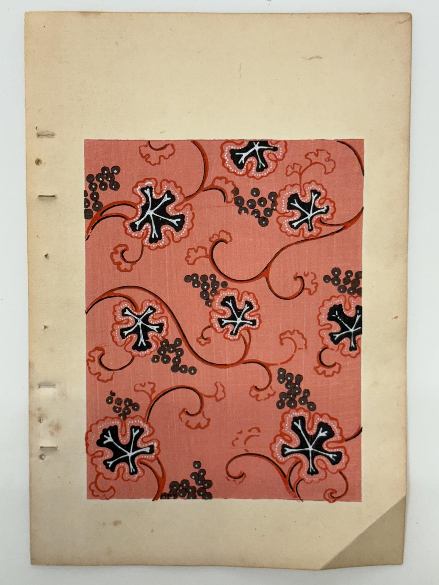 Japanese Antique Original Woodcut Print, Japanese design, Around 1900, Shin-Bijutsukai 10, Antique Japanese print, Kimono Design.
