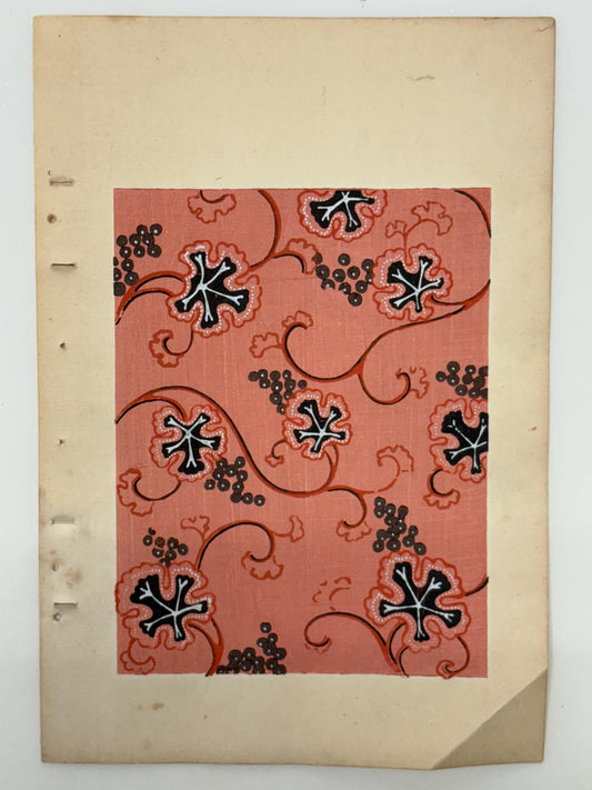 Japanese Antique Original Woodcut Print, Japanese design, Around 1900, Shin-Bijutsukai 10, Antique Japanese print, Kimono Design.