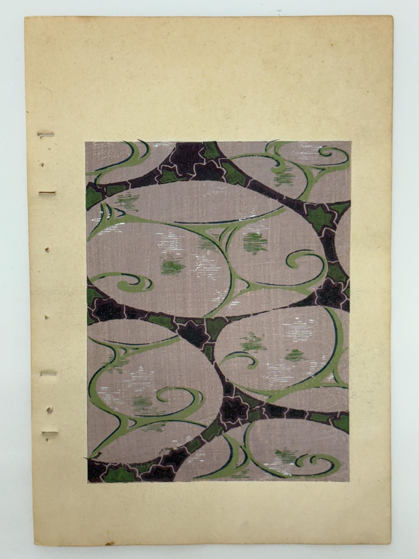 Japanese Antique Original Woodcut Print, Japanese design, Around 1900, Shin-Bijutsukai 10, Antique Japanese print, Kimono Design.