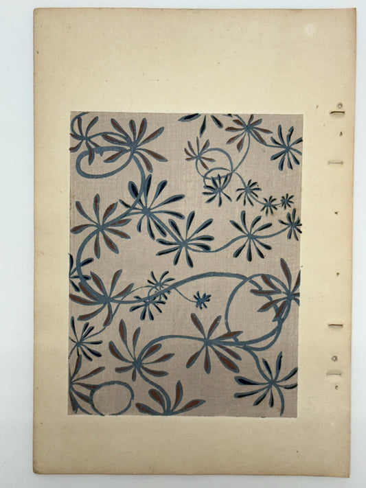 Japanese Antique Original Woodcut Print, Japanese design, Around 1900, Shin-Bijutsukai 10, Antique Japanese print, Kimono Design.