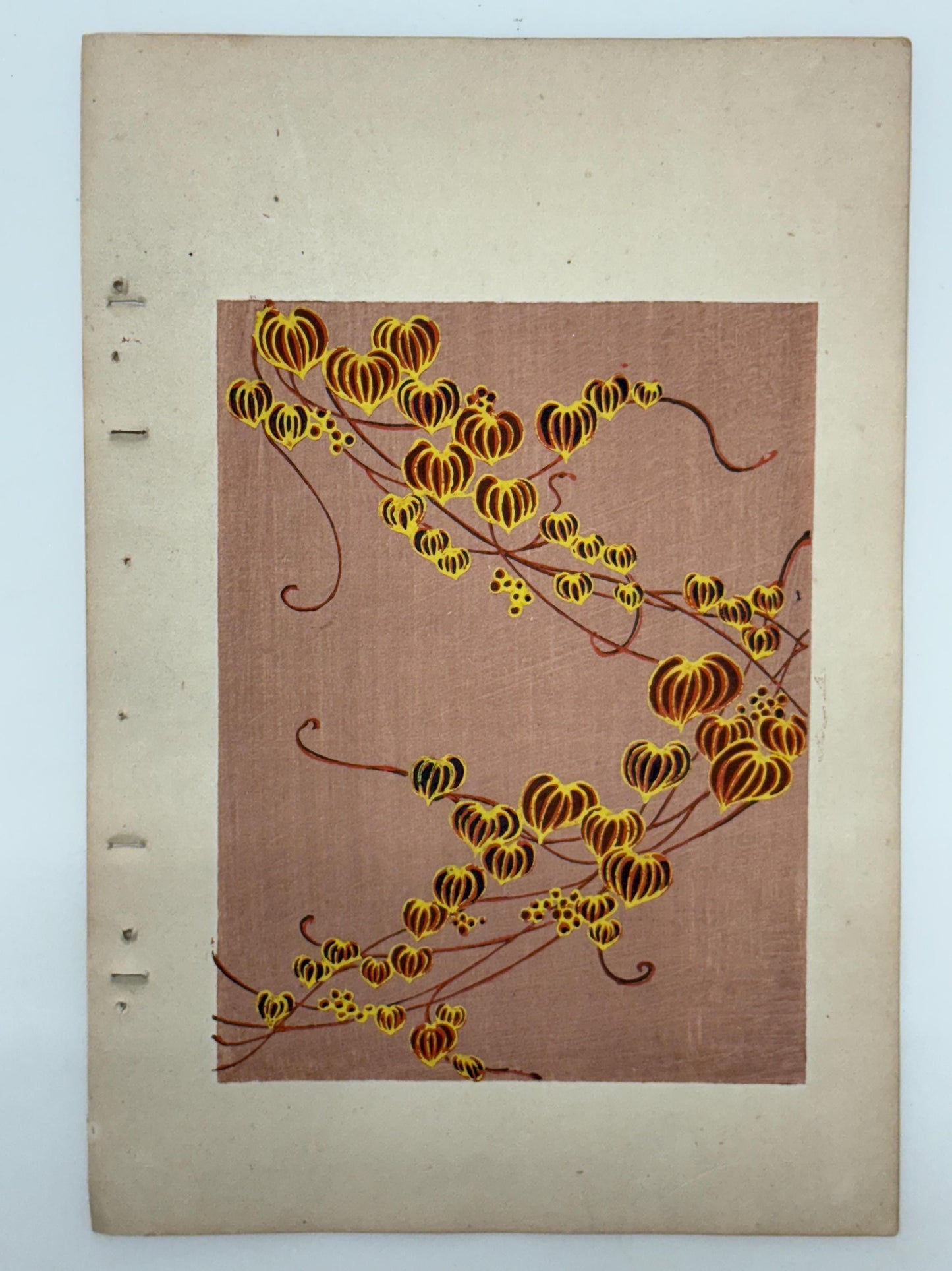 Japanese Antique Original Woodcut Print, Japanese design, Around 1900, Shin-Bijutsukai 10, Antique Japanese print, Kimono Design.