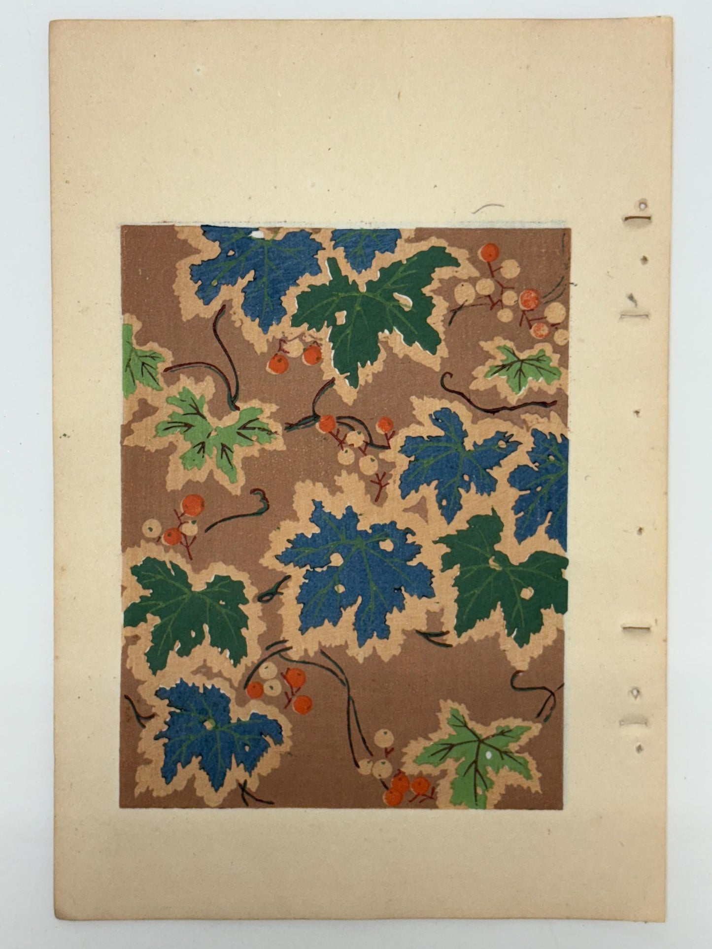 Japanese Antique Original Woodcut Print, Japanese design, Around 1900, Shin-Bijutsukai 10, Antique Japanese print, Kimono Design.