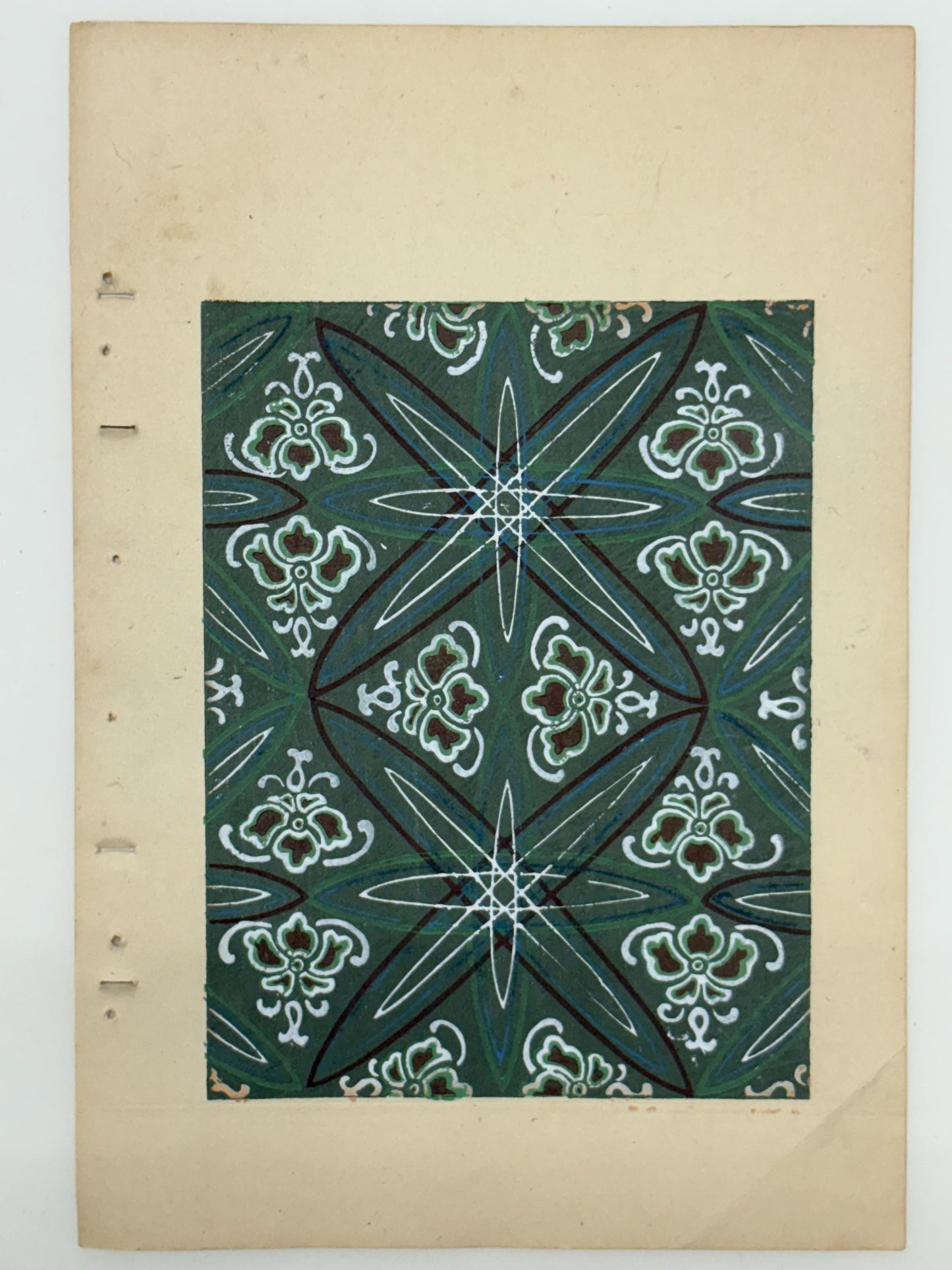 Japanese Antique Original Woodcut Print, Japanese design, Around 1900, Shin-Bijutsukai 10, Antique Japanese print, Kimono Design.