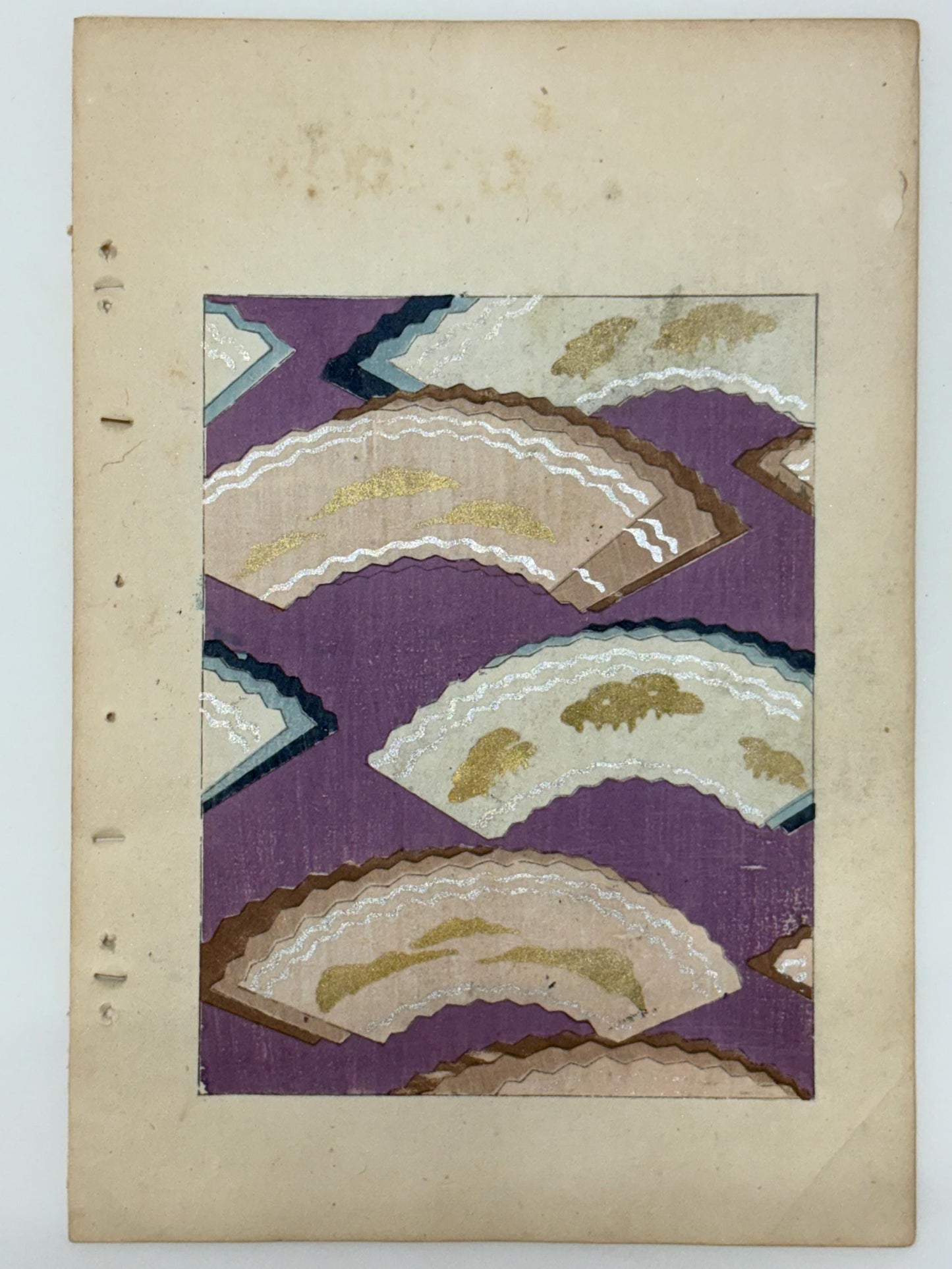 Japanese Antique Original Woodcut Print, Japanese design, Around 1900, Shin-Bijutsukai 11, Antique Japanese print, Kimono Design.