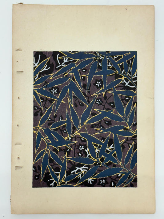 Japanese Antique Original Woodcut Print, Japanese design, Around 1900, Shin-Bijutsukai 12, Antique Japanese print, Kimono Design.