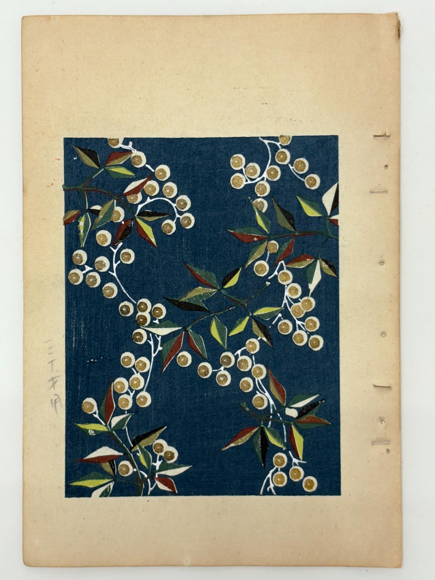 Japanese Antique Original Woodcut Print, Japanese design, Around 1900, Shin-Bijutsukai 12, Antique Japanese print, Kimono Design.