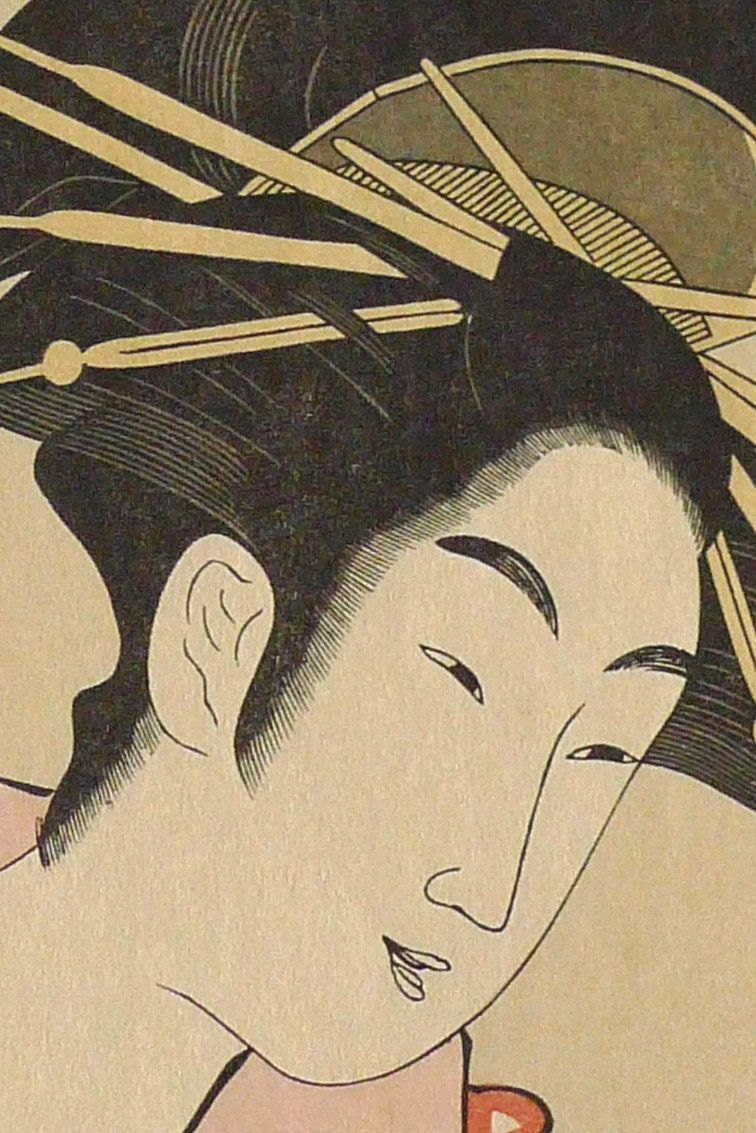 Japanese Ukiyoe, Woodblock print, antique, Eisho,  "Kisegawa of Matsuba-ya"