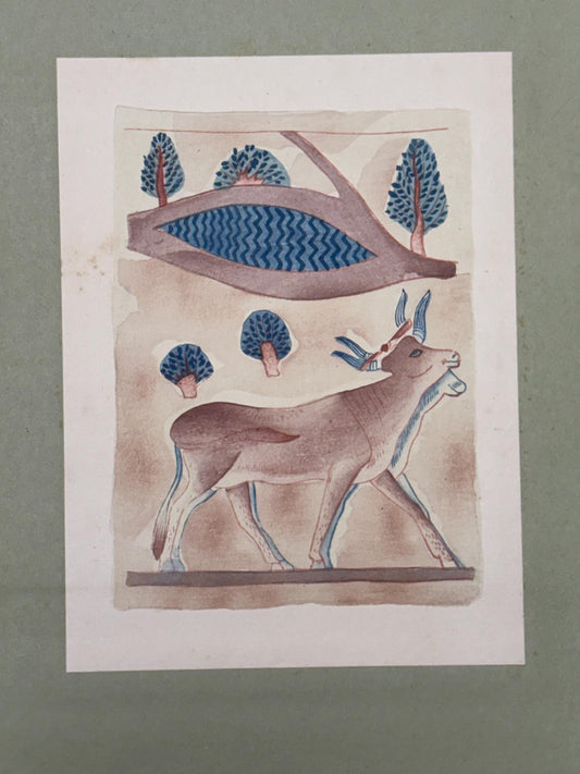 Japanese antique woodblock print, Design, 1929, Modern Egyptian style 6