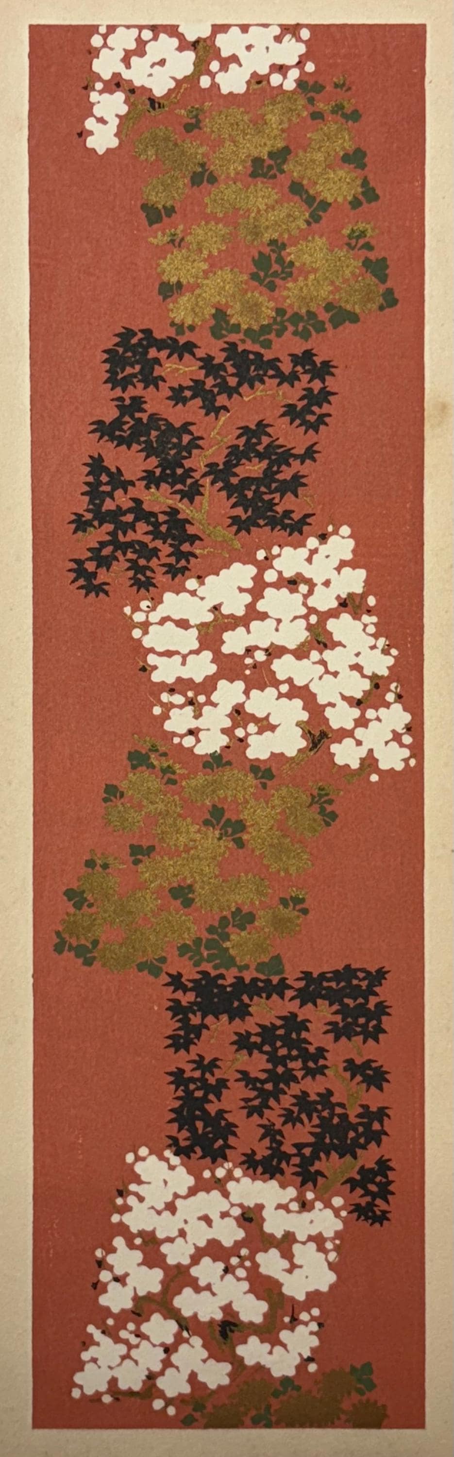 Japanese antique woodblock print, Design, 1937, Kawarazaki Kodo, Kimono design. 2-32