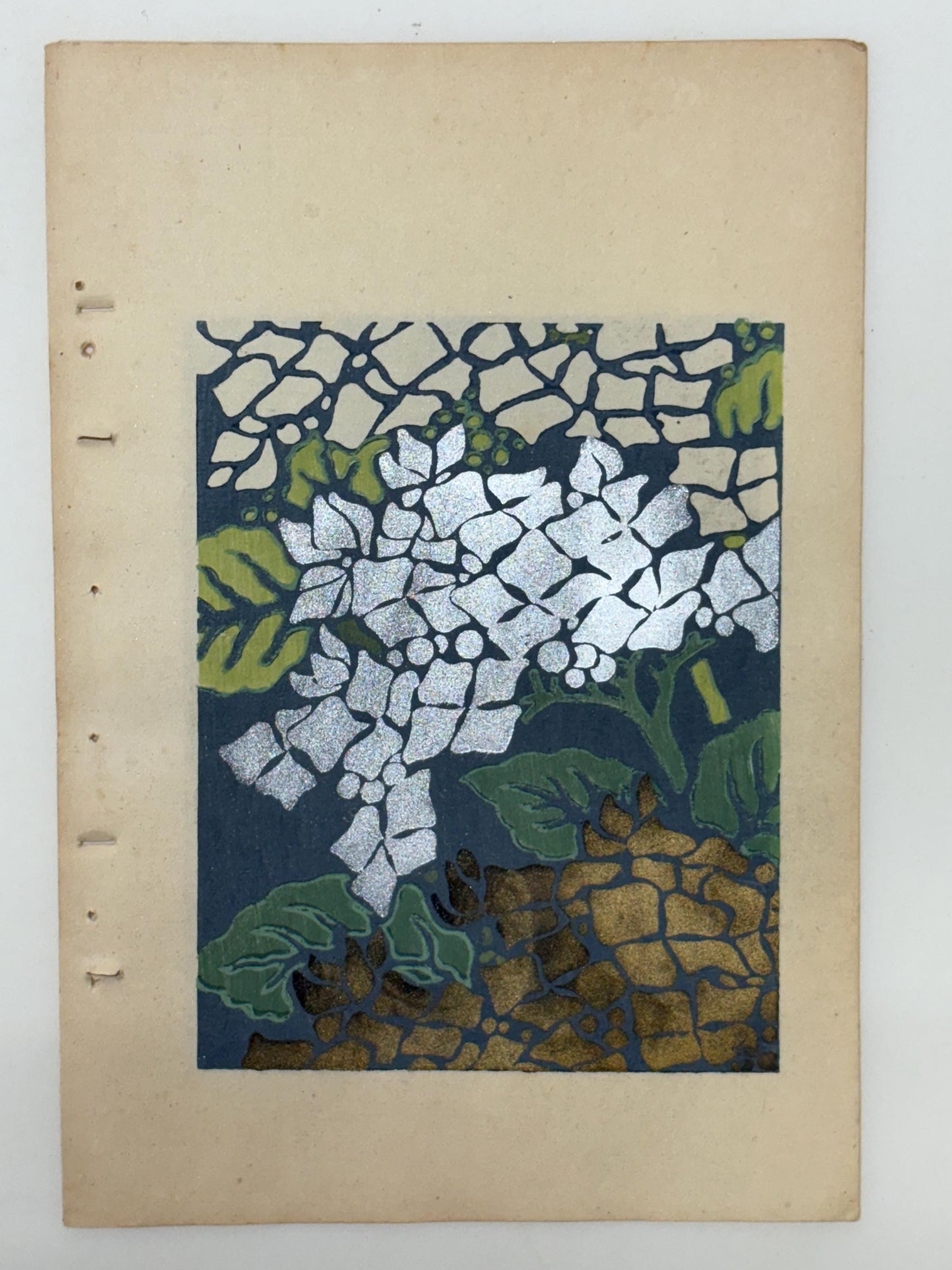 Japanese Antique Original Woodcut Print, Japanese design, Around 1900, Shin-Bijutsukai 9, Antique Japanese print, Kimono Design.