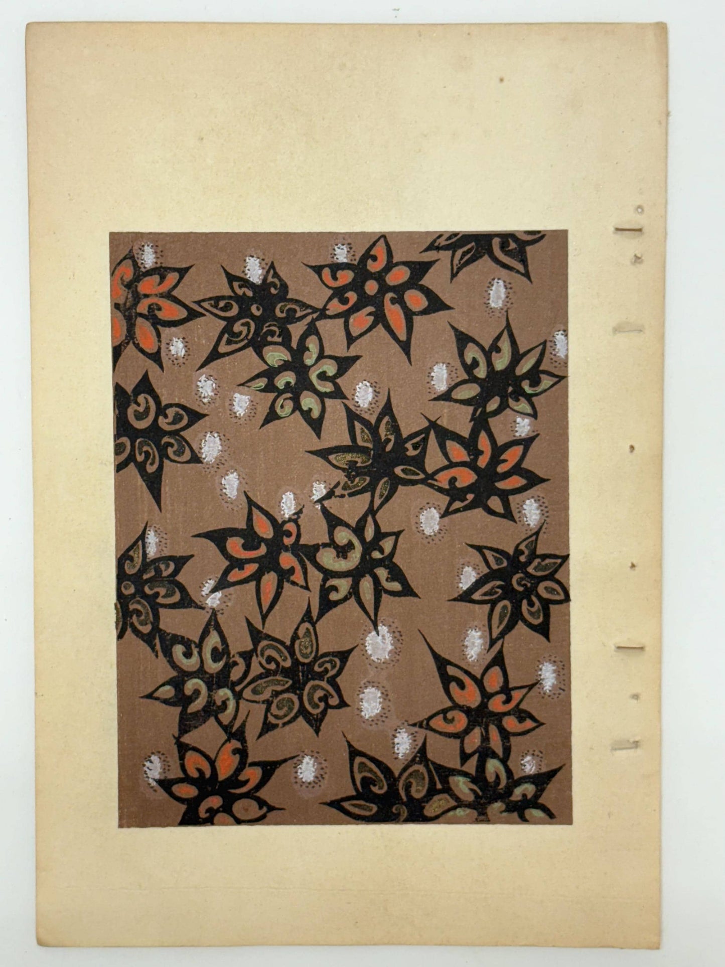 Japanese Antique Original Woodcut Print, Japanese design, Around 1900, Shin-Bijutsukai 9, Antique Japanese print, Kimono Design.