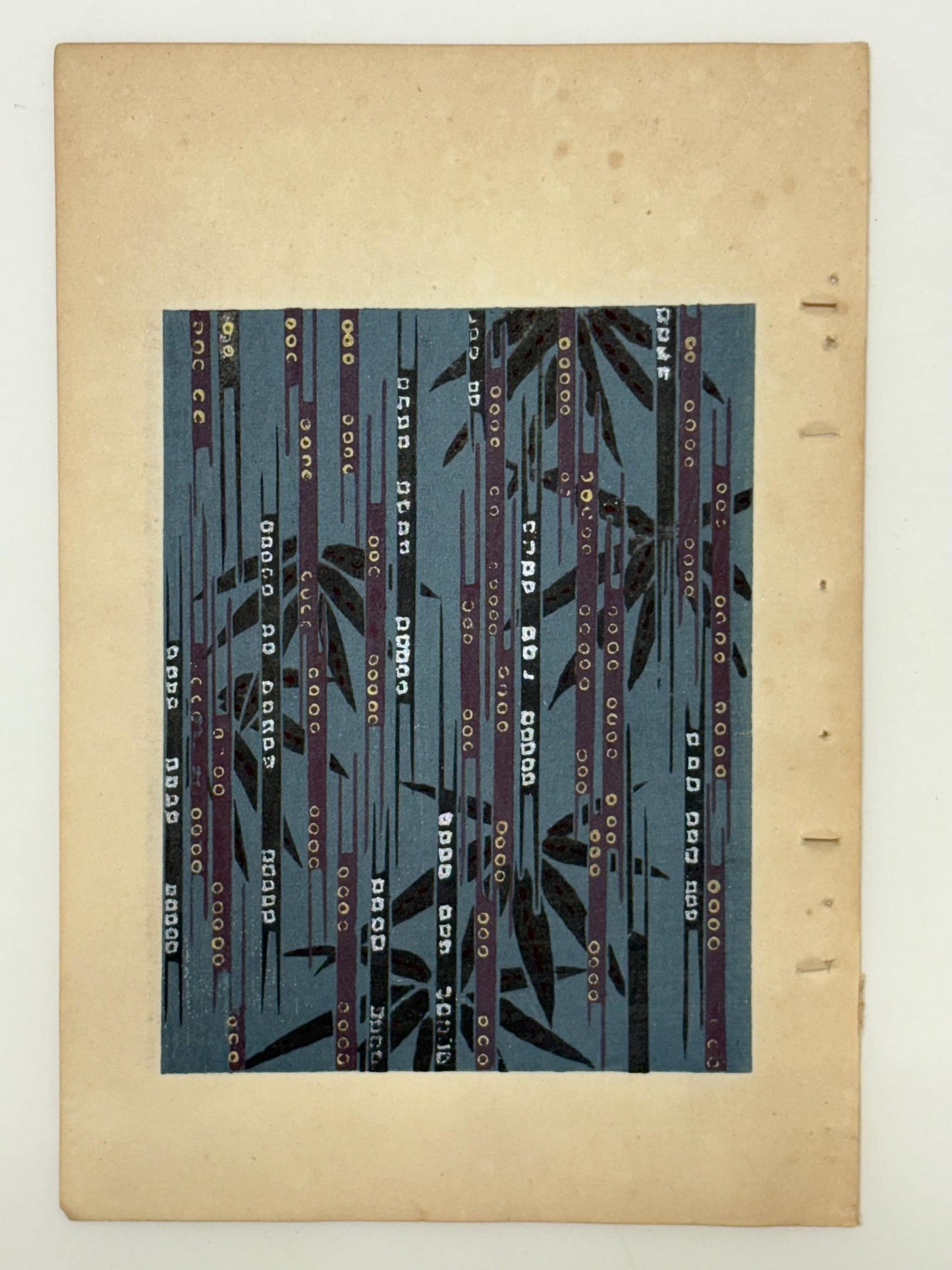 Japanese Antique Original Woodcut Print, Japanese design, Around 1900, Shin-Bijutsukai 9, Antique Japanese print, Kimono Design.