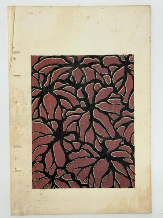 Japanese Antique Original Woodcut Print, Japanese design, Around 1900, Shin-Bijutsukai 9, Antique Japanese print, Kimono Design.