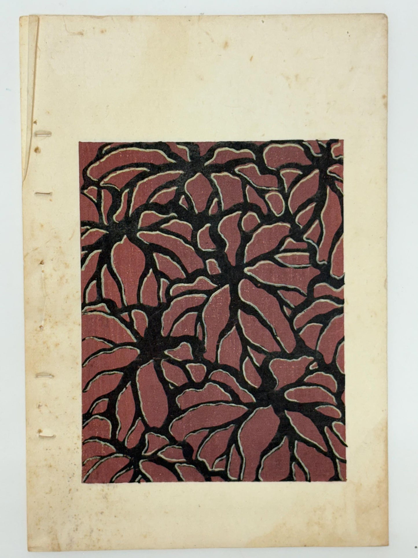Japanese Antique Original Woodcut Print, Japanese design, Around 1900, Shin-Bijutsukai 9, Antique Japanese print, Kimono Design.
