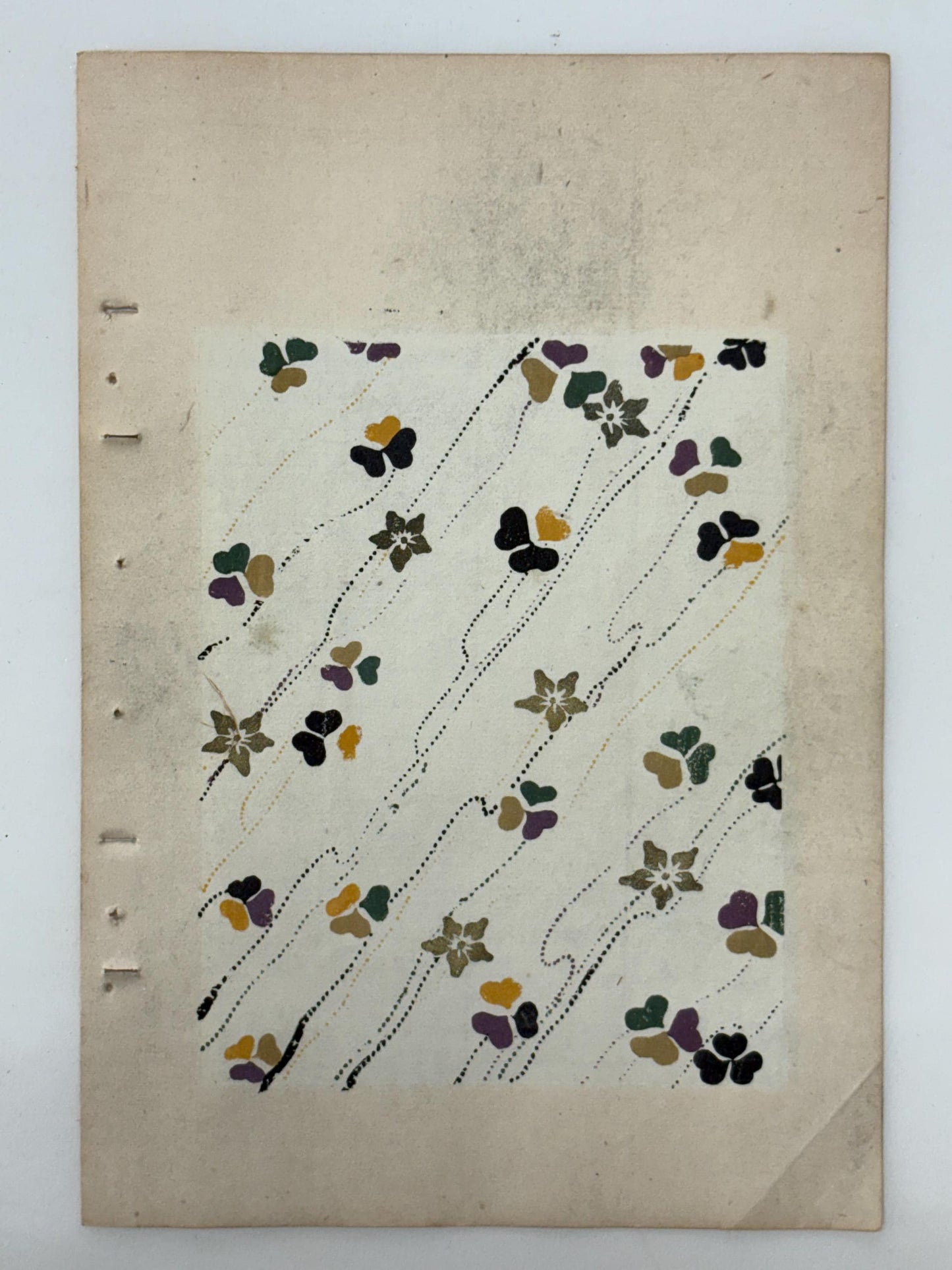 Japanese Antique Original Woodcut Print, Japanese design, Around 1900, Shin-Bijutsukai 10, Antique Japanese print, Kimono Design.