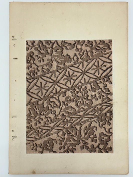 Japanese Antique Original Woodcut Print, Japanese design, Around 1900, Shin-Bijutsukai 11, Antique Japanese print, Kimono Design.
