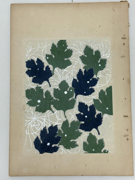 Japanese Antique Original Woodcut Print, Japanese design, Around 1900, Shin-Bijutsukai 11, Antique Japanese print, Kimono Design.