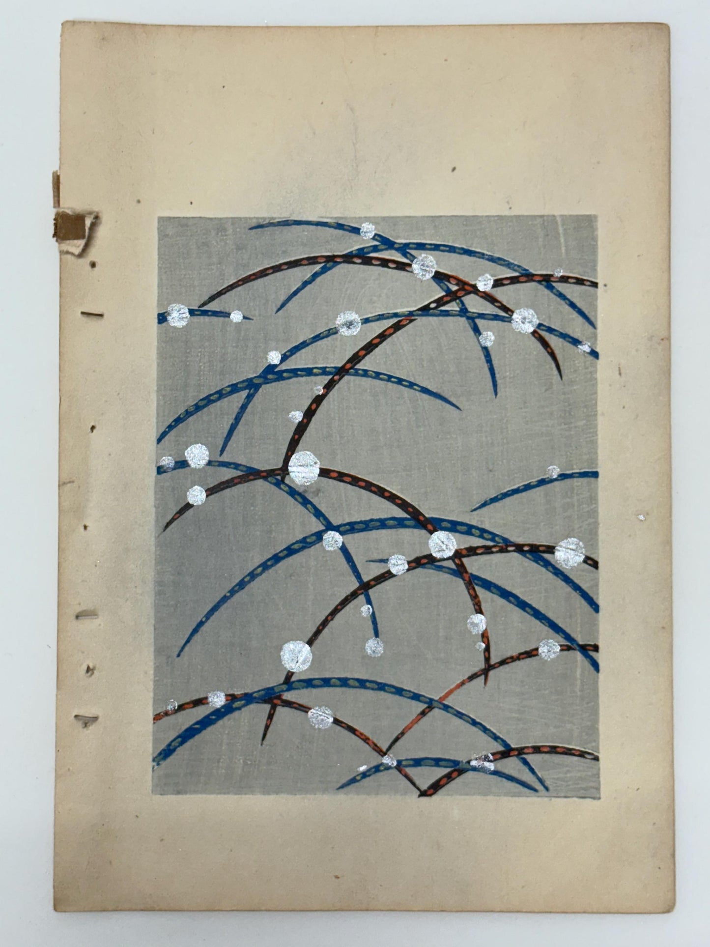 Japanese Antique Original Woodcut Print, Japanese design, Around 1900, Shin-Bijutsukai 11, Antique Japanese print, Kimono Design.