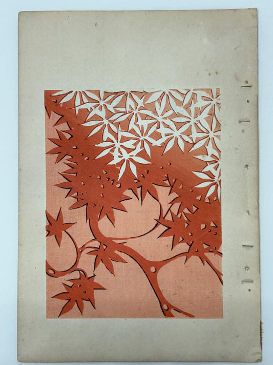 Japanese Antique Original Woodcut Print, Japanese design, Around 1900, Shin-Bijutsukai 12, Antique Japanese print, Kimono Design.