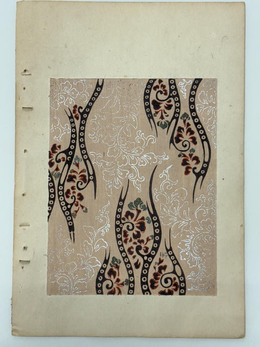 Japanese Antique Original Woodcut Print, Japanese design, Around 1900, Shin-Bijutsukai 12, Antique Japanese print, Kimono Design.