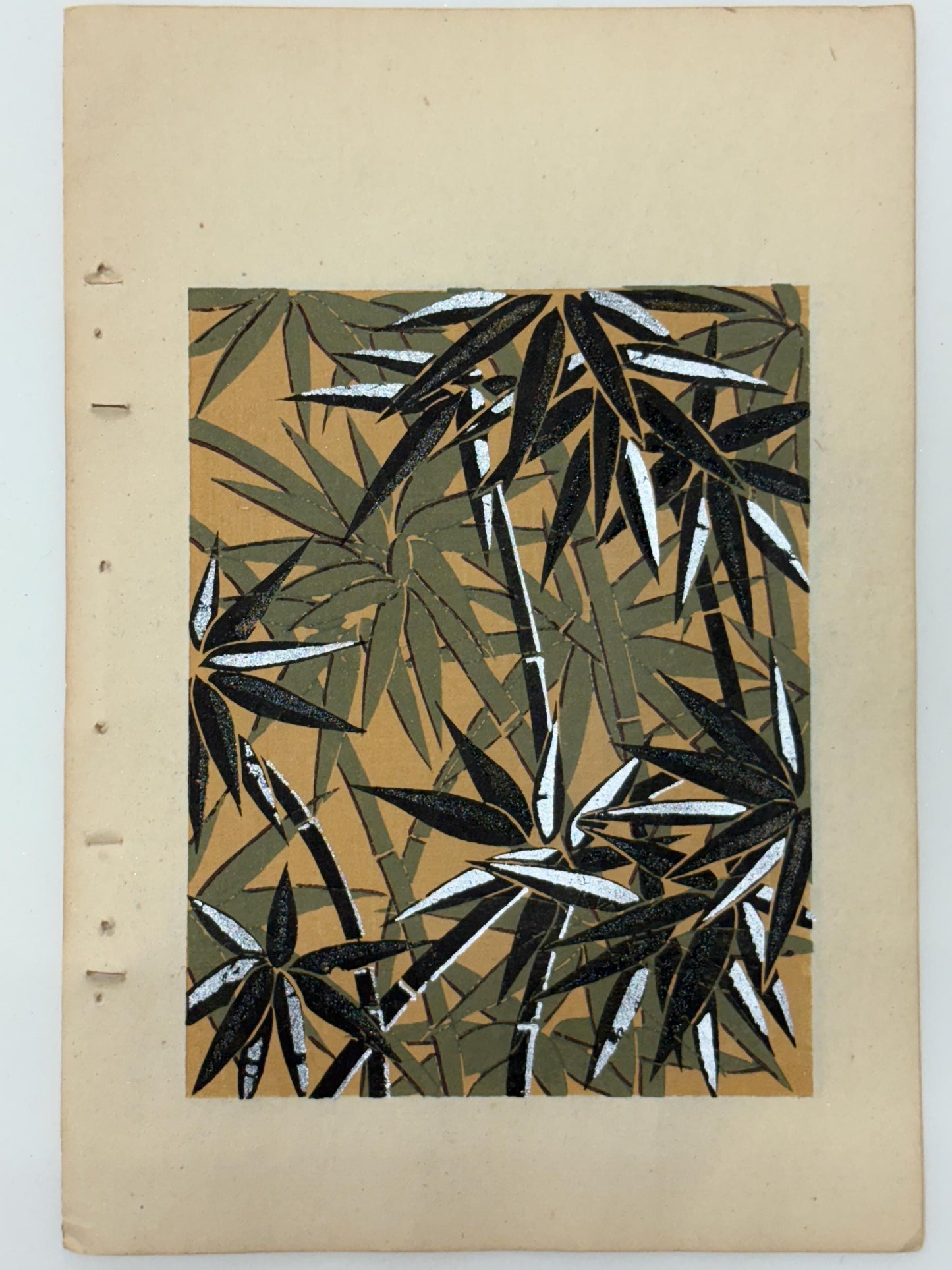 Japanese Antique Original Woodcut Print, Japanese design, Around 1900, Shin-Bijutsukai 12, Antique Japanese print, Kimono Design.