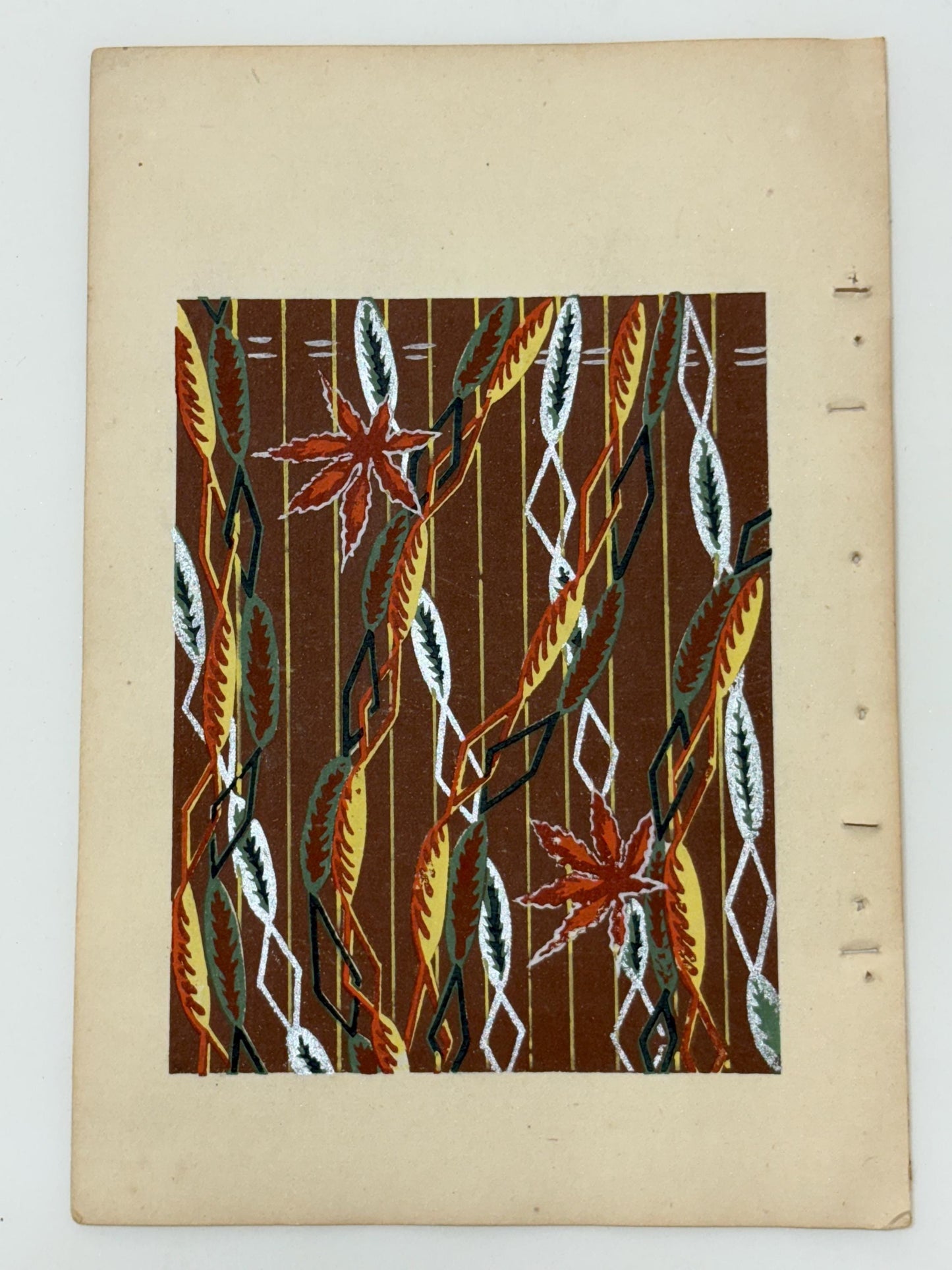 Japanese Antique Original Woodcut Print, Japanese design, Around 1900, Shin-Bijutsukai 12, Antique Japanese print, Kimono Design.