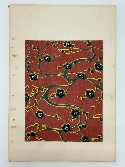 Japanese Antique Original Woodcut Print, Japanese design, Around 1900, Shin-Bijutsukai 12, Antique Japanese print, Kimono Design.