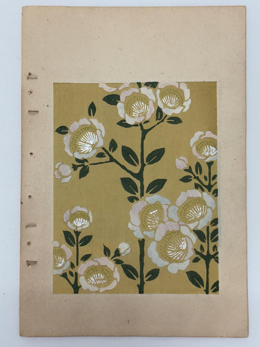 Japanese Antique Original Woodcut Print, Japanese design, Around 1900, Shin-Bijutsukai 12, Antique Japanese print, Kimono Design.