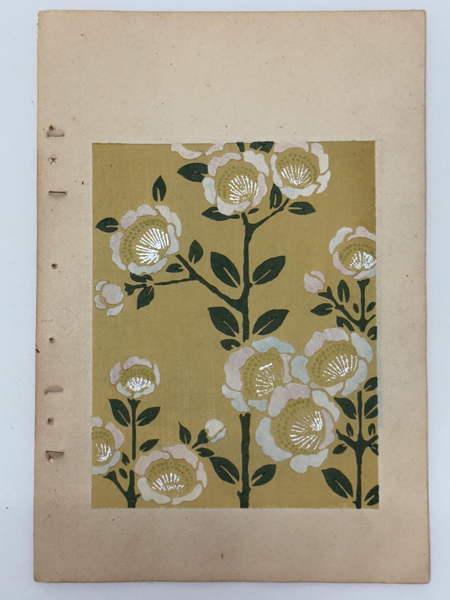 Japanese Antique Original Woodcut Print, Japanese design, Around 1900, Shin-Bijutsukai 12, Antique Japanese print, Kimono Design.