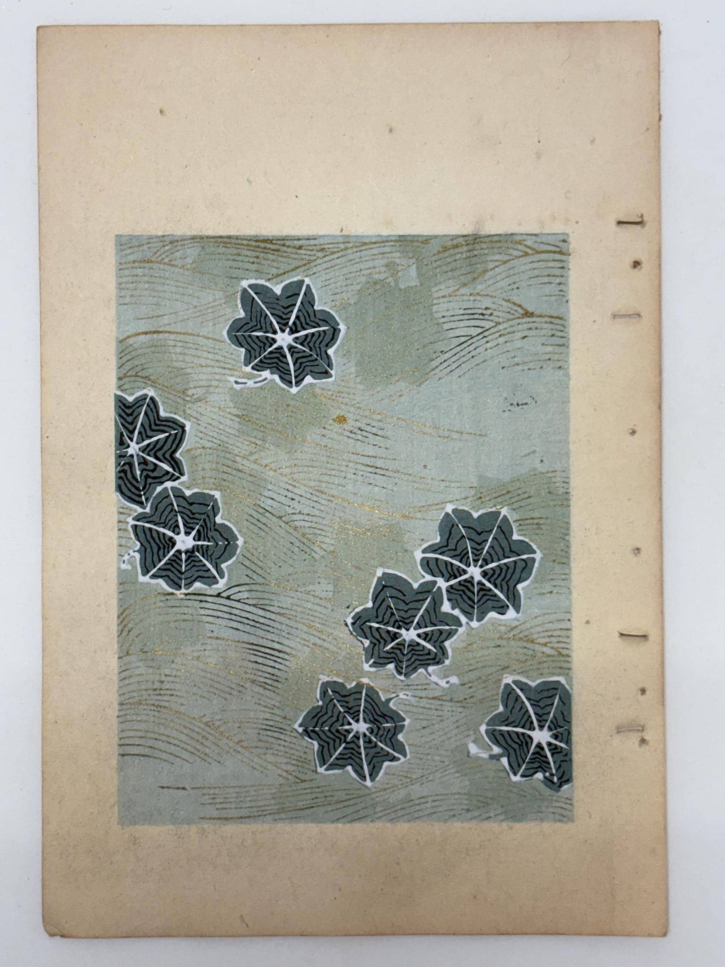 Japanese Antique Original Woodcut Print, Japanese design, Around 1900, Shin-Bijutsukai 12, Antique Japanese print, Kimono Design.
