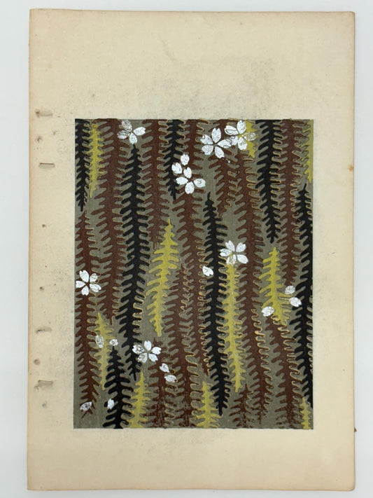Japanese Antique Original Woodcut Print, Japanese design, Around 1900, Shin-Bijutsukai 12, Antique Japanese print, Kimono Design.