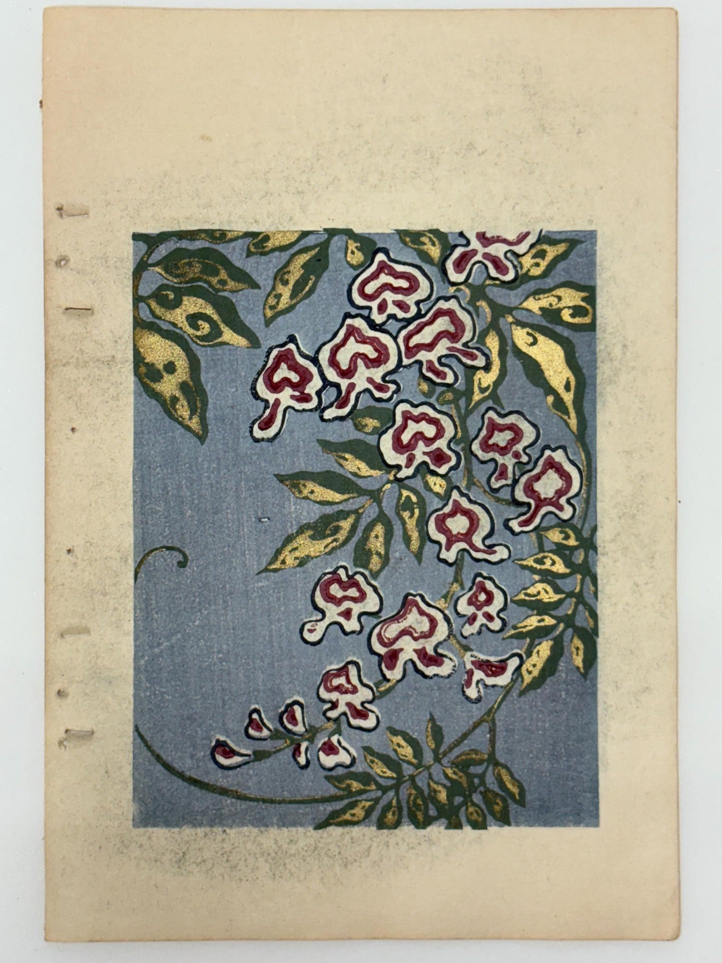 Japanese Antique Original Woodcut Print, Japanese design, Around 1900, Shin-Bijutsukai 12, Antique Japanese print, Kimono Design.
