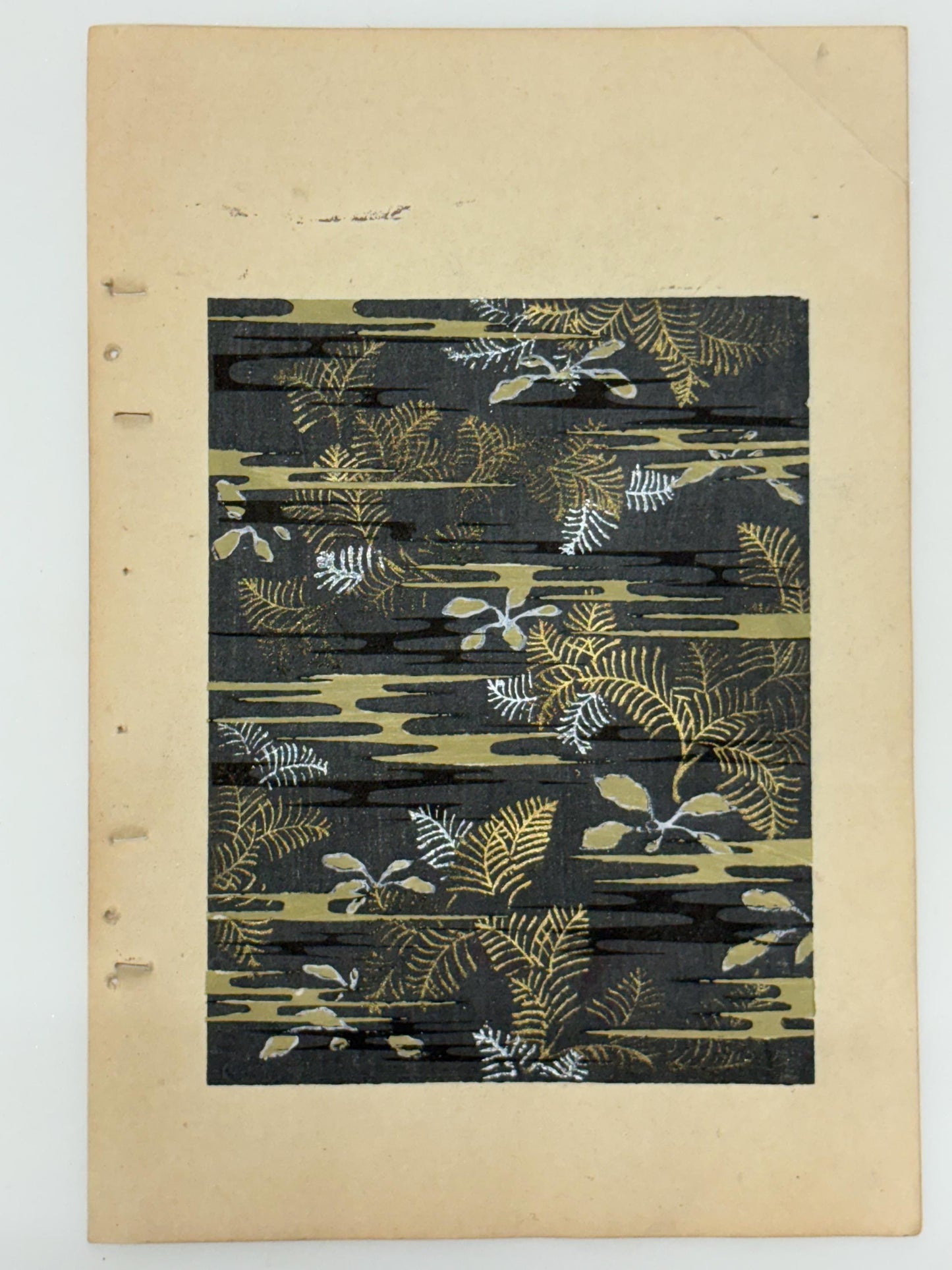 Japanese Antique Original Woodcut Print, Japanese design, Around 1900, Shin-Bijutsukai 12, Antique Japanese print, Kimono Design.