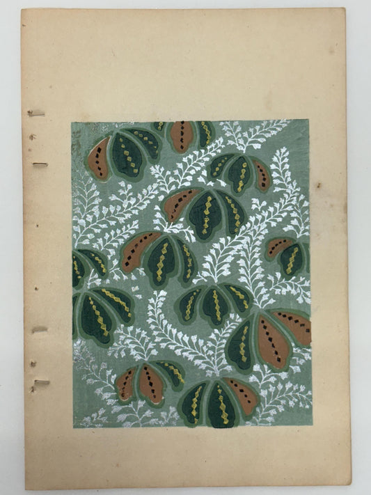 Japanese Antique Original Woodcut Print, Japanese design, Around 1900, Shin-Bijutsukai 12, Antique Japanese print, Kimono Design.