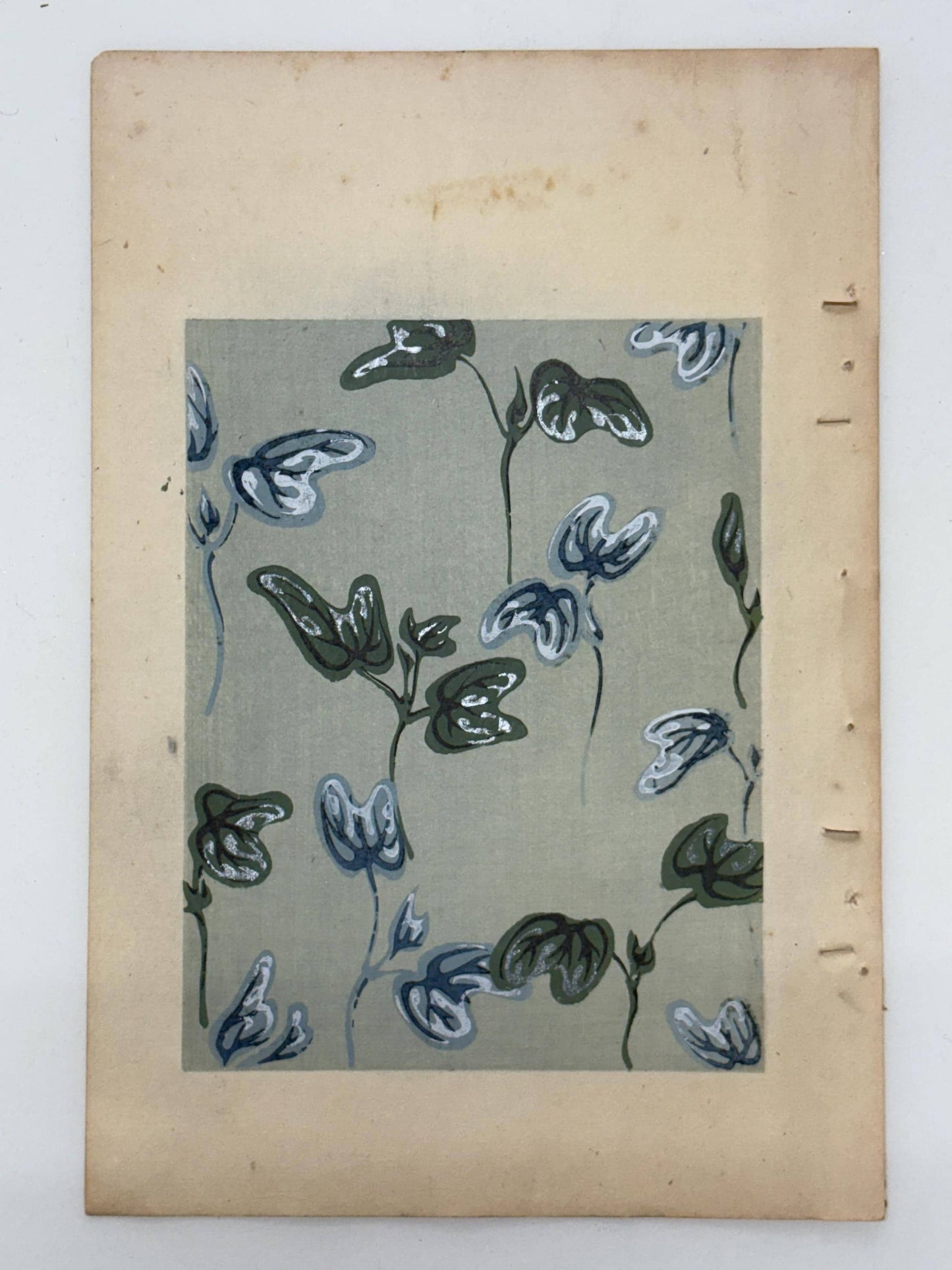 Japanese Antique Original Woodcut Print, Japanese design, Around 1900, Shin-Bijutsukai 12, Antique Japanese print, Kimono Design.