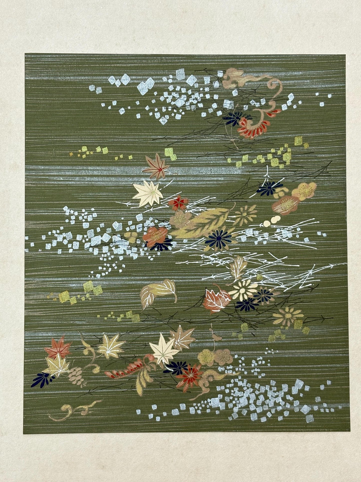 Japanese antique woodcut design book, 1936, Ueno Tameji, "Tsurezuregusa(Essays in Idleness)", vol.2.
