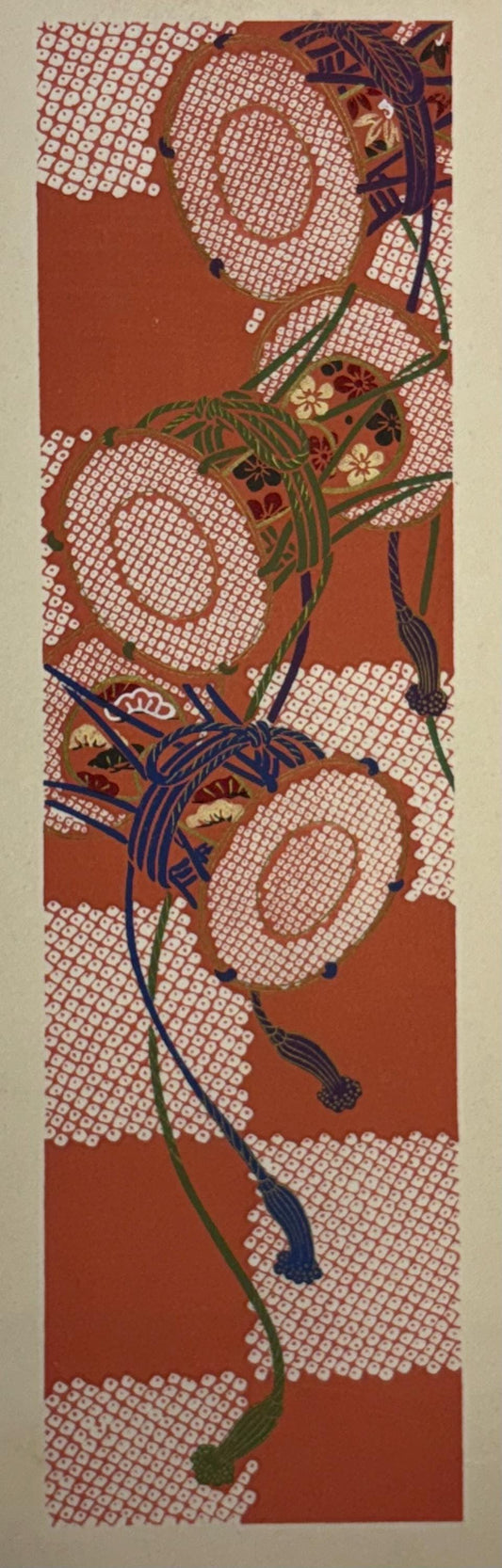 Japanese antique woodblock print, Design, 1937, Kawarazaki Kodo, Kimono design. 2-14