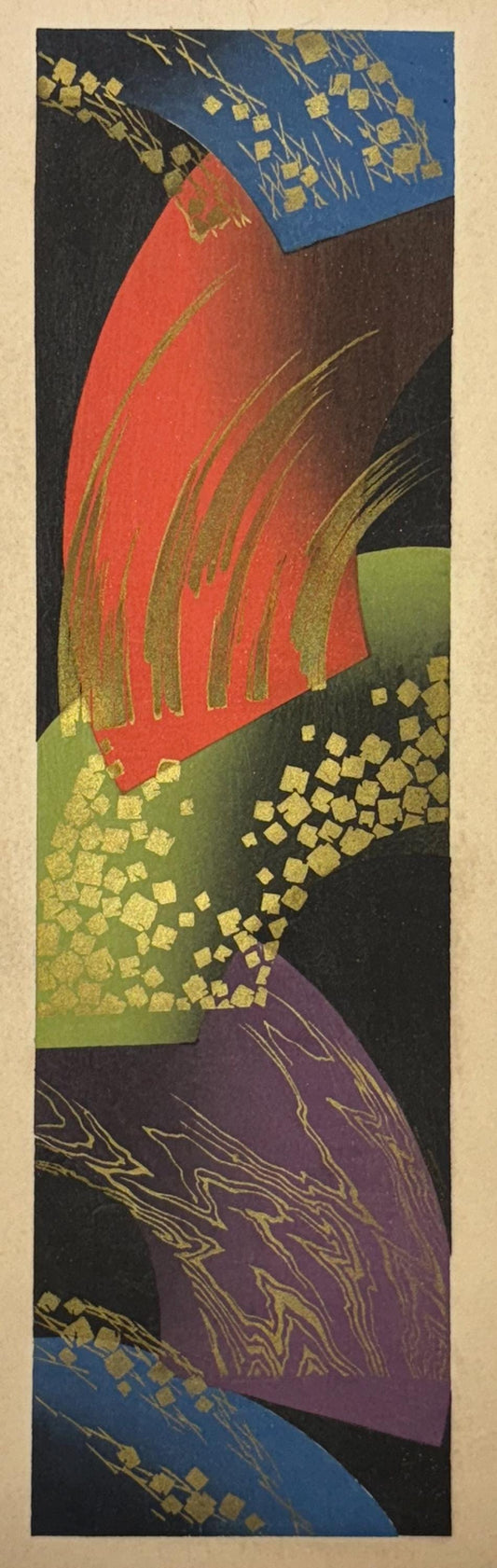 Japanese antique woodblock print, Design, 1937, Kawarazaki Kodo, Kimono design. 2-25