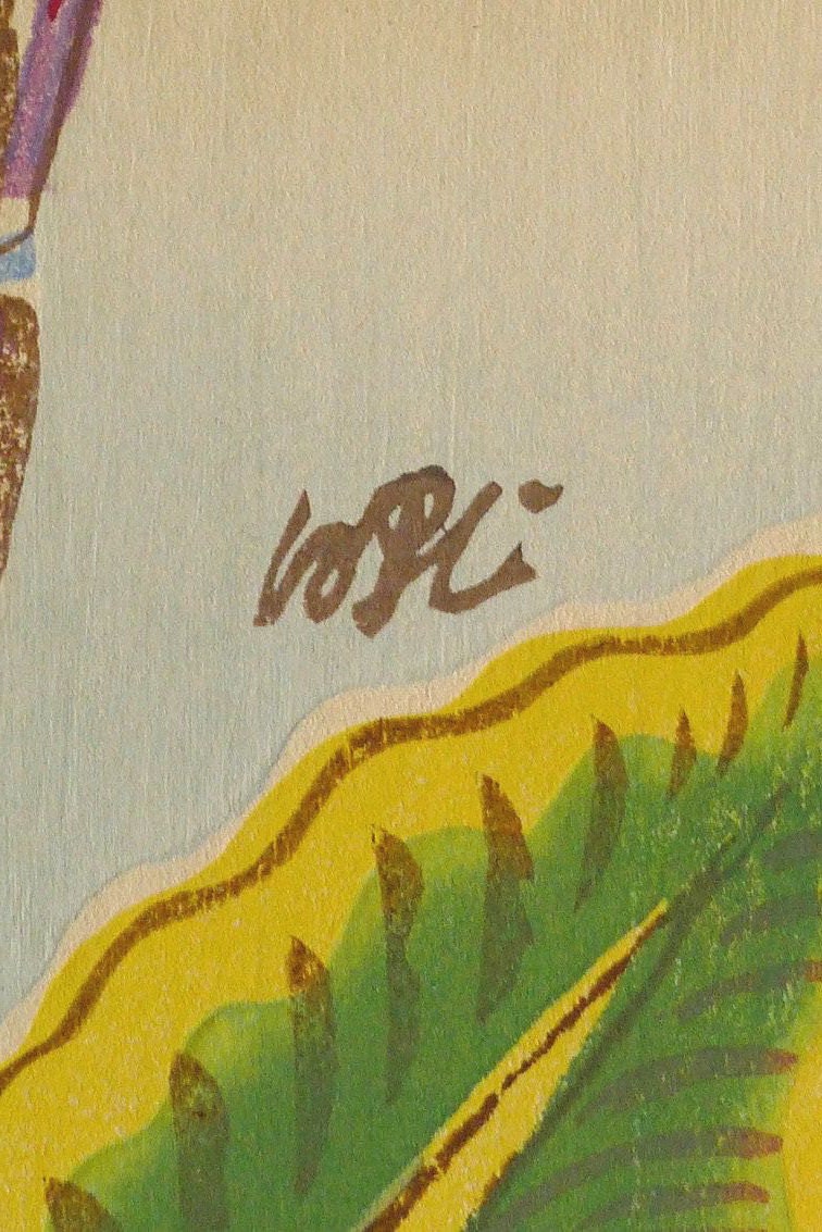 1932, Ukiyoe, Original Sōsaku-hanga, Woodblock print, Tobei Kamei, "Canna"
